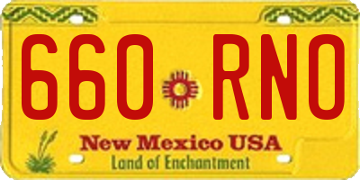 NM license plate 660RNO