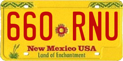 NM license plate 660RNU