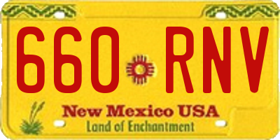 NM license plate 660RNV