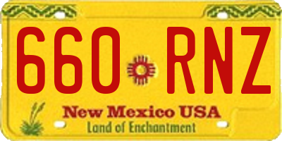 NM license plate 660RNZ