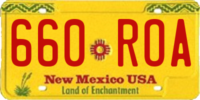 NM license plate 660ROA