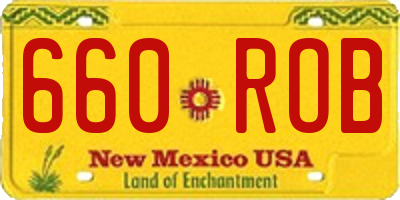 NM license plate 660ROB