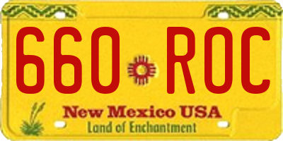 NM license plate 660ROC