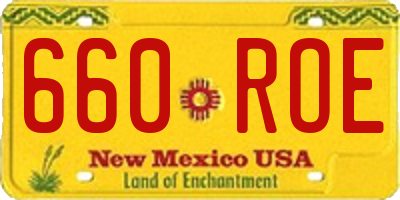 NM license plate 660ROE
