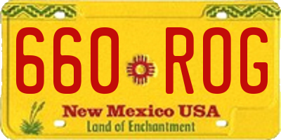 NM license plate 660ROG