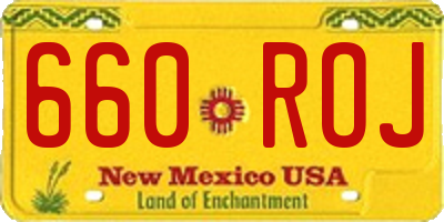 NM license plate 660ROJ