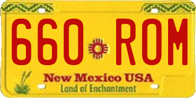 NM license plate 660ROM