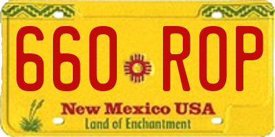 NM license plate 660ROP