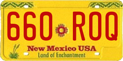 NM license plate 660ROQ