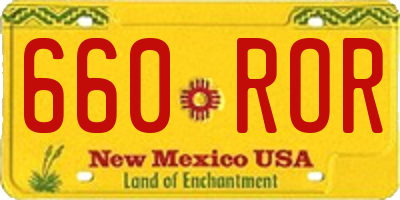 NM license plate 660ROR