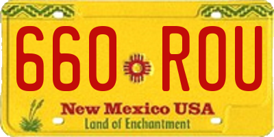 NM license plate 660ROU