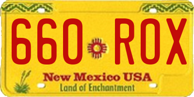 NM license plate 660ROX