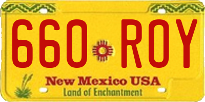 NM license plate 660ROY