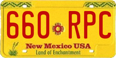 NM license plate 660RPC