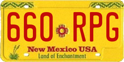 NM license plate 660RPG