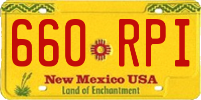 NM license plate 660RPI