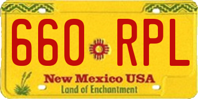 NM license plate 660RPL