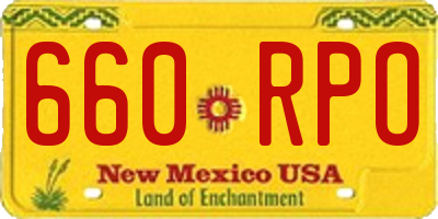 NM license plate 660RPO