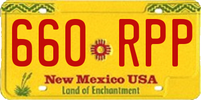 NM license plate 660RPP