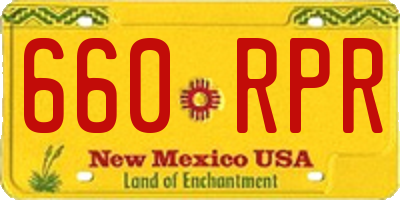 NM license plate 660RPR