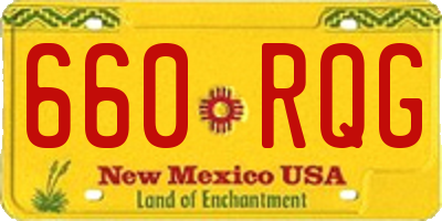 NM license plate 660RQG