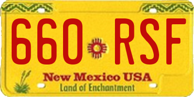 NM license plate 660RSF