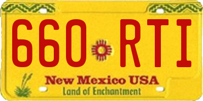 NM license plate 660RTI