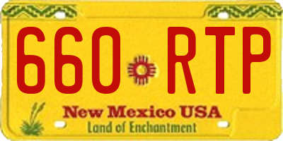 NM license plate 660RTP