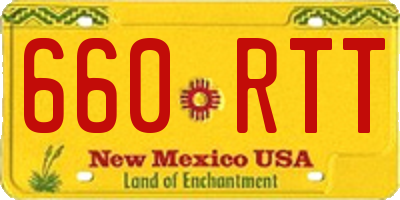 NM license plate 660RTT