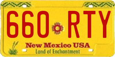 NM license plate 660RTY