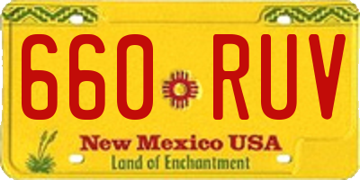 NM license plate 660RUV