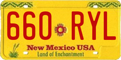 NM license plate 660RYL