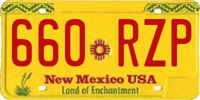 NM license plate 660RZP