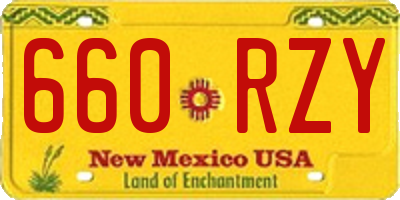 NM license plate 660RZY