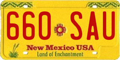 NM license plate 660SAU