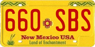 NM license plate 660SBS
