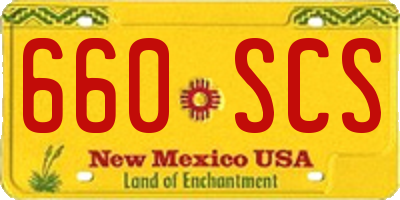NM license plate 660SCS