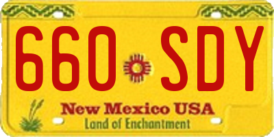 NM license plate 660SDY