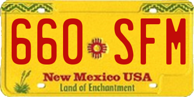 NM license plate 660SFM