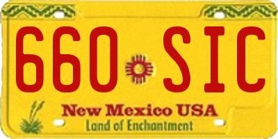 NM license plate 660SIC