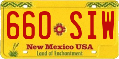 NM license plate 660SIW