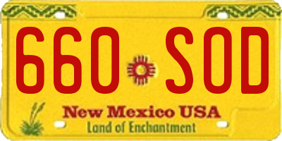 NM license plate 660SOD