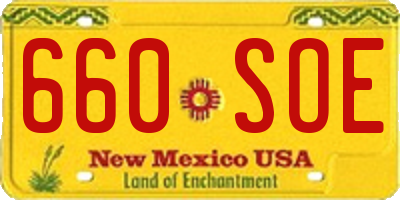 NM license plate 660SOE