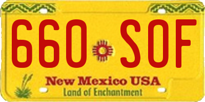 NM license plate 660SOF