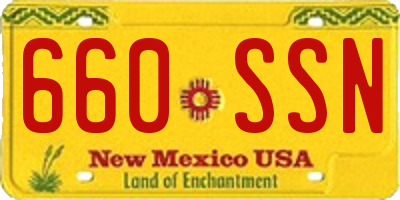 NM license plate 660SSN