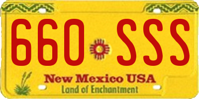 NM license plate 660SSS