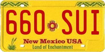 NM license plate 660SUI