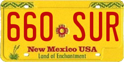 NM license plate 660SUR