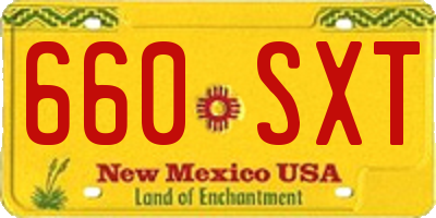 NM license plate 660SXT