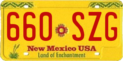NM license plate 660SZG